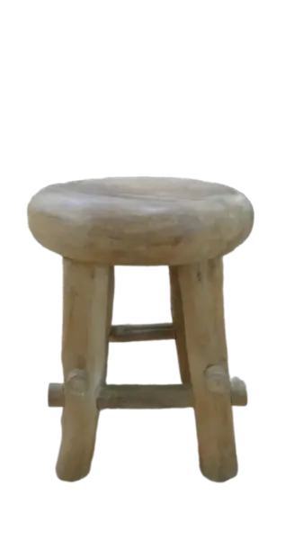 Product image 3 of the product “Round stool with 4 feets made of teak root, about 36cm diameter and 45cm height ”
